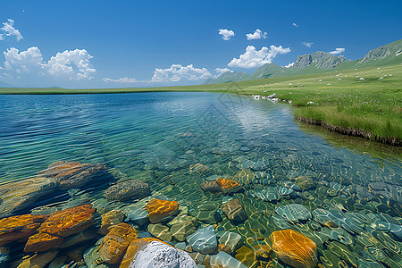 青海湖水天一色图片