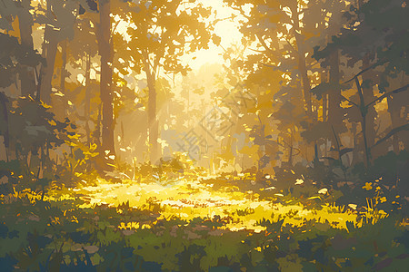 森林草地上的阳光图片