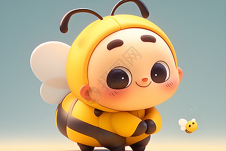 可爱的蜜蜂插画图片