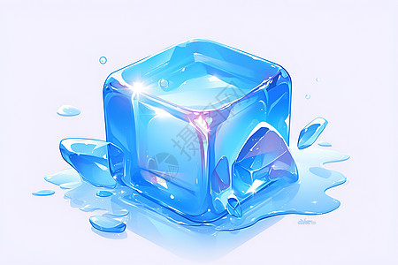 蓝冰立方体背景图片