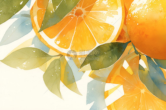叶子间的橙子图片