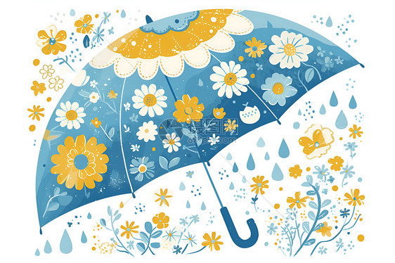 美丽的花朵雨伞图片