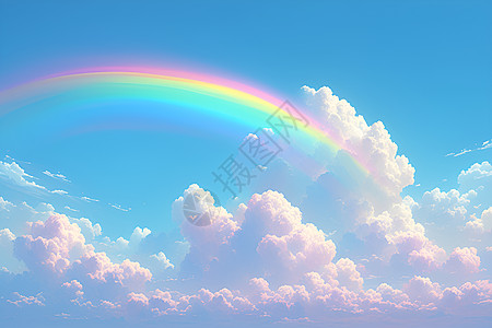 云海间的彩虹图片