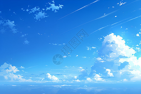 蓝天白云下的画卷图片
