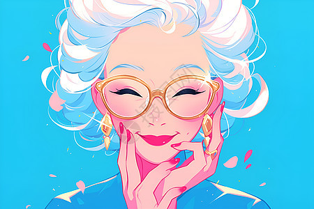 微笑的老年女性背景图片