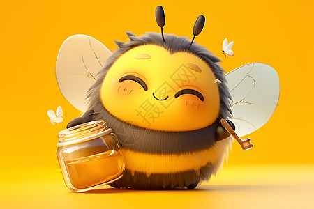 小蜜蜂的蜜罐图片