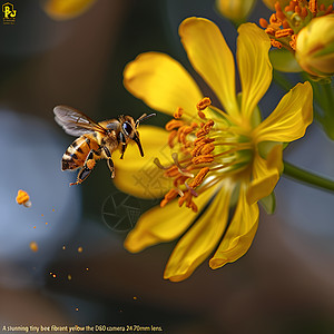 一只小蜜蜂采蜜图片