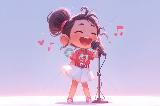 正在唱歌的女孩图片
