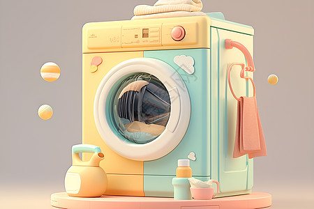 迷人的可爱的洗衣机图标图片