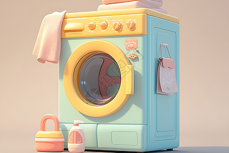 家中的洗衣机背景图片