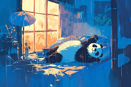 睡觉的熊猫图片