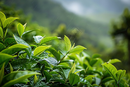 绿油油的茶叶图片