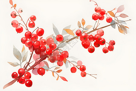 红浆果树枝图片