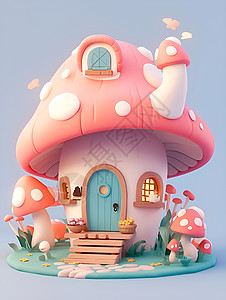 幻想艺术的蘑菇屋图片