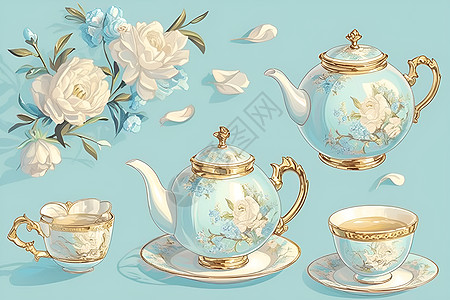 优雅和精致的茶具图片
