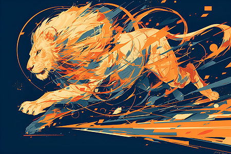 奔跑的动物狮子图片