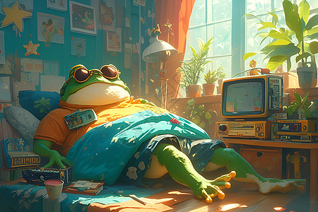 梦幻中的胖蛙图片