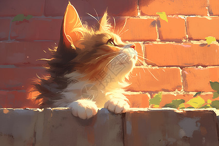 阳光下的可爱猫咪图片