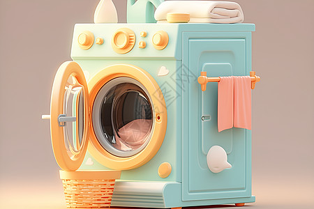 可爱的洗衣机图标模型图片