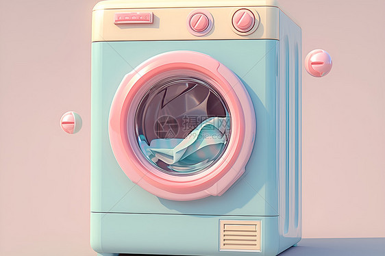 清新简约彩色洗衣机图片