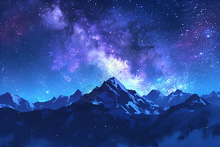 星空与山峦背景图片