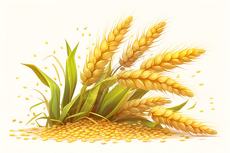 成熟的小麦穗图片
