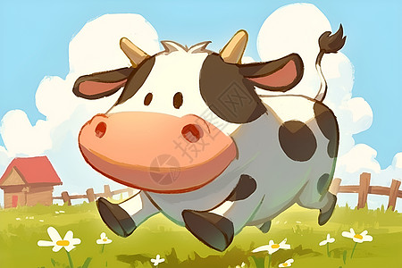 农场中的卡通奶牛图片