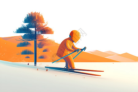 雪地滑雪运动者图片
