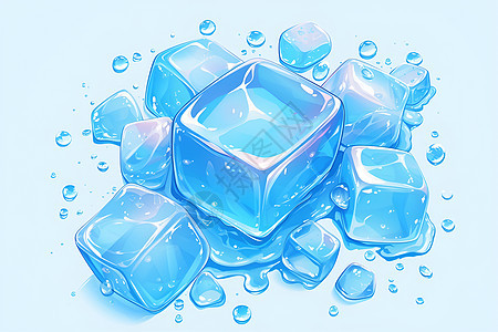 冰块上的水滴图片
