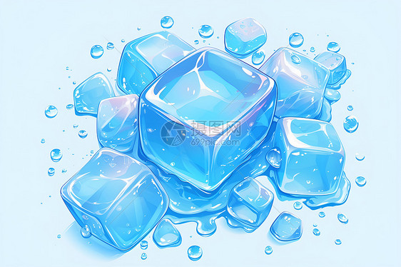 冰块上的水滴图片