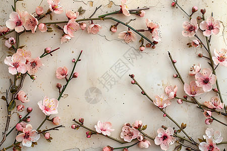 粉色花束在白色表面图片