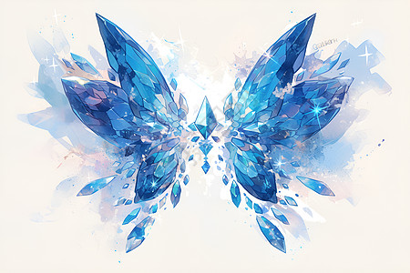 水晶蓝蝴蝶图片