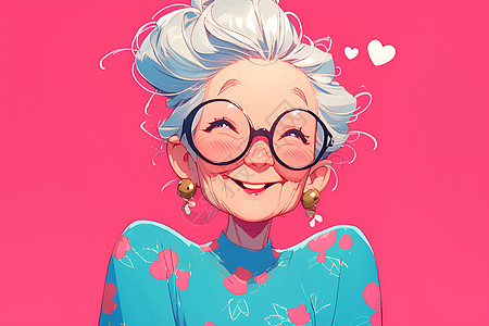 慈祥微笑的老奶奶图片