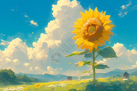 夏日阳光下的向日葵背景图片