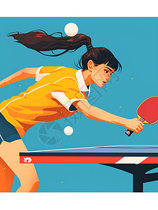 女人打乒乓球背景图片