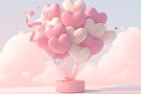 唯美浪漫爱情气球背景图片