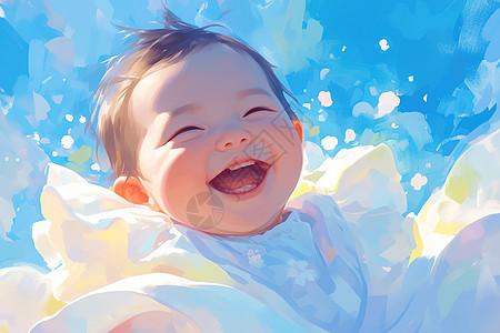 开心大笑的婴儿图片