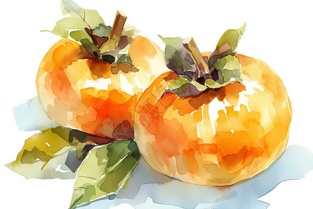 柿子的水彩艺术图片