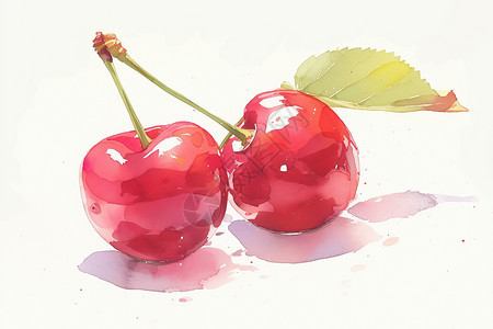 新鲜美味的樱桃背景图片