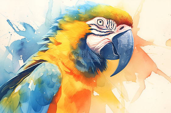 水彩设计的鹦鹉图片
