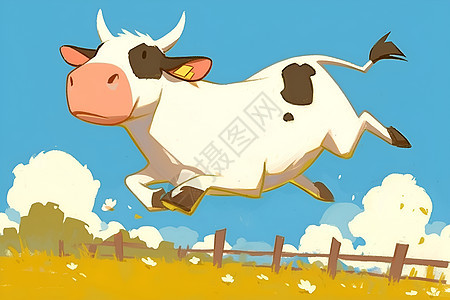 农场中的奶牛插画图片