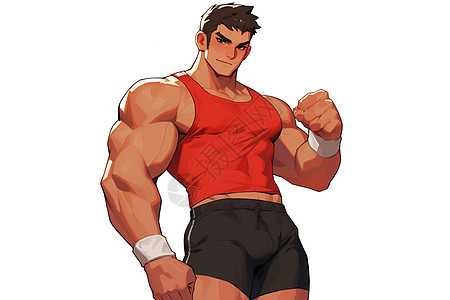 男子的肌肉插画图片