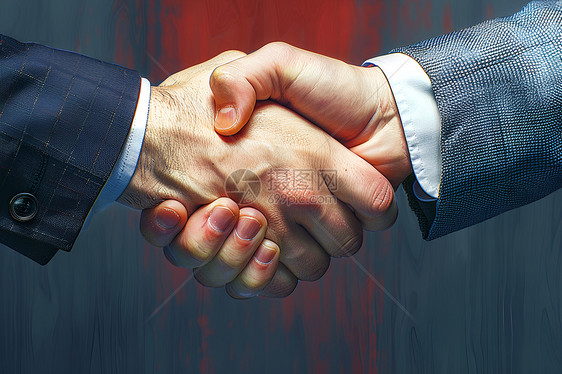 商务交易时握手的商人图片