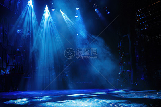 舞台中的灯光图片