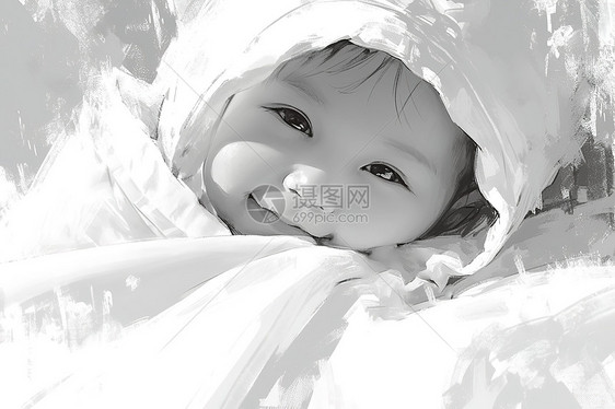 温暖的微笑的婴儿图片