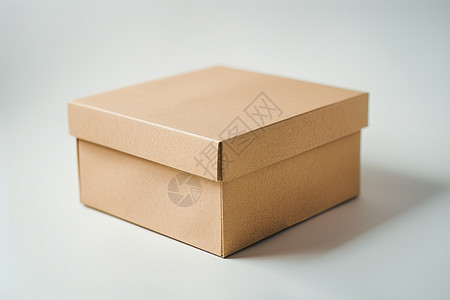 一个棕色盒子放在白色桌面上图片