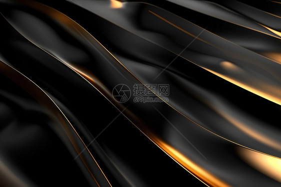 黑金波浪状的线条图片