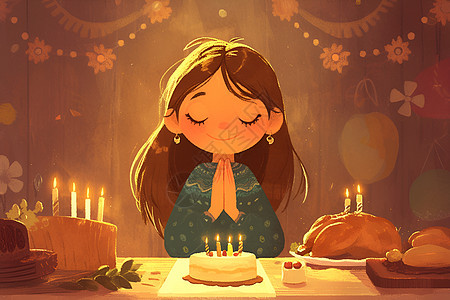 女孩的生日蛋糕图片