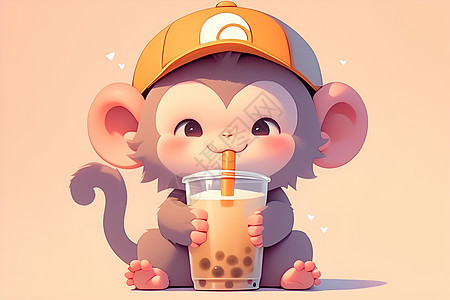 猴子的饮料图片