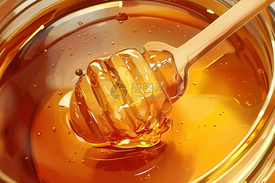 蜂蜜勺和蜂蜜图片
